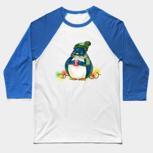 Chubby Christmas Penguin Baseball T-Shirt